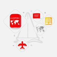 Set of summer tourism icons N468