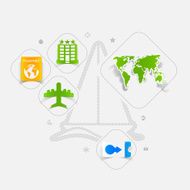 Set of summer tourism icons N469