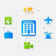 Set of summer tourism icons N470