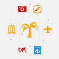 Set of summer tourism icons N471