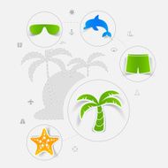 Set of summer tourism icons N473