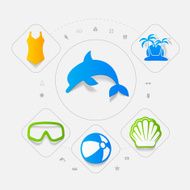 Set of summer tourism icons N474