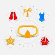 Set of summer tourism icons N475