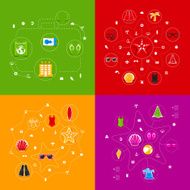 Set of summer tourism icons N476