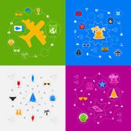 Set of summer tourism icons N477