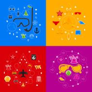 Set of summer tourism icons N478