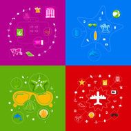 Set of summer tourism icons N479
