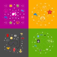 Set of summer tourism icons N480