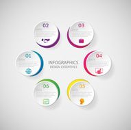 Infographic design template and marketing icons on the grey background N3