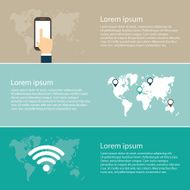 Horizontal banner - network illustration