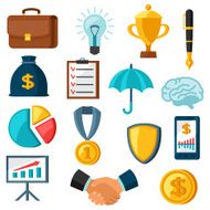 Set of business and finance flat icons N3