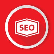 SEO Red button vector