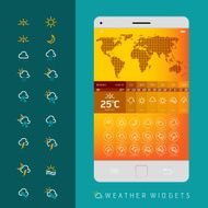 Weather widgets vector template N2