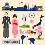 illustration travel around Japan