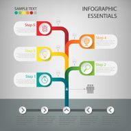 Business tree timeline infographics Vector illustration