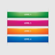 four colorful banners