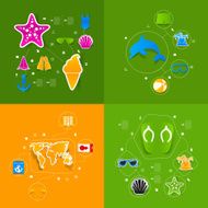 Set of summer tourism icons N481