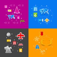 Set of summer tourism icons N484