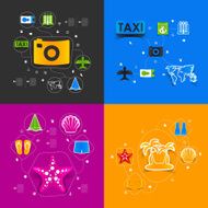 Set of summer tourism icons N485