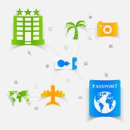 Set of summer tourism icons N486