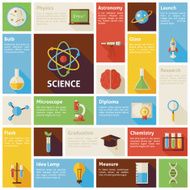 Flat Design Vector Icons Infographic Science and Education Conce N2