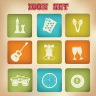 Entertainment icons vintage version vector