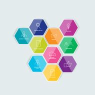 Hexagonal icon set