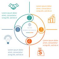 Multi-coloured ring Infographic four positions