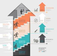 3d step up arrow staircase diagram business N4
