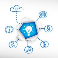 Light bulb and sketch diagrams Doodle vector illustration N2