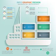 Shipping boat info graphic design clean vector