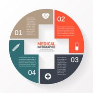 Medical circle plus sign infographic diagram