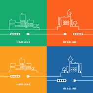 Concept electric circuit city Vector flat design N5