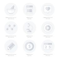 Flat icons set of medical line style