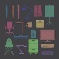 Silhouette flat icon color