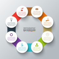 Vector octagon with circles for infographic