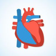 Flat design icons of human heart N2