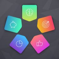 Vector Vivid Elements with SEO icons for Infographics and Presentations