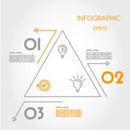linear infographic triangle with arrows