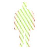 Man thin fat Healthy body Vector