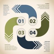 Cyclic infographic design with four arrows N2