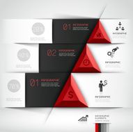 3d business infographics steb origami style