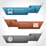 Vector step options banners and letters A B C