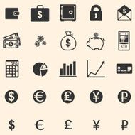 vector set of 25 finance icons