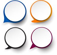 Paper set of round speech bubble