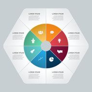 Paper infographics parts template modern design N2