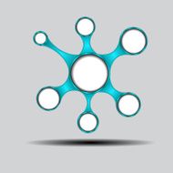 Infographic design with colored and white circles