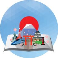 Pop up card travel to Japan
