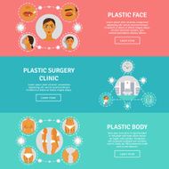 Plastic surgery concept horizontal banners set