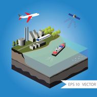 Transport paper infographic elements vector illustration